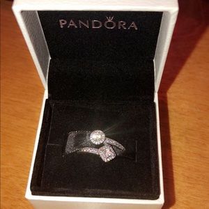 PANDORA ABSTRACT ELEGANCE RING, CLEAR CZ